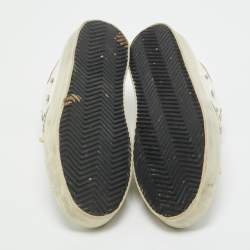 Pre Owned Golden Goose White Leather Hi star Low Top Sneakers Size 37