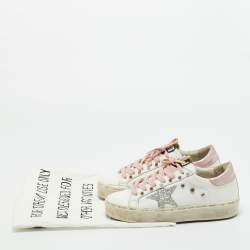 Pre Owned Golden Goose White Leather Hi star Low Top Sneakers Size 37