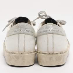 Pre Owned Golden Goose White/Silver Leather Hi Star Lace Up Sneakers Size 36