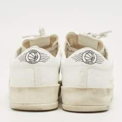 Pre Owned Golden Goose White Leather Stardan Lace Up Sneakers Size 40