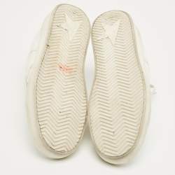 Pre Owned Golden Goose White Leather Stardan Lace Up Sneakers Size 40