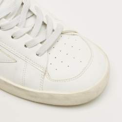 Pre Owned Golden Goose White Leather Stardan Lace Up Sneakers Size 40