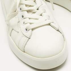 Pre Owned Golden Goose White/Silver Glitter and Leather PureStar Low Top Sneakers Size 35