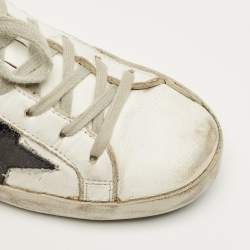 Pre Owned Golden Goose White Leather Hi Star Lace Up Sneakers Size 36