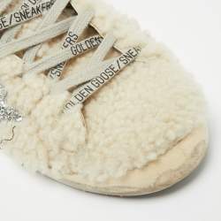 Pre Owned Golden Goose White Shearling Super Star Mules Sneakers Size 40