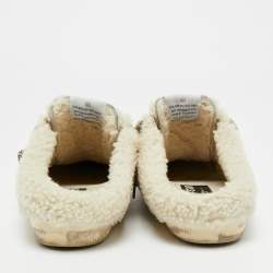 Pre Owned Golden Goose White Shearling Super Star Mules Sneakers Size 40