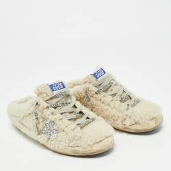 Pre Owned Golden Goose White Shearling Super Star Mules Sneakers Size 40