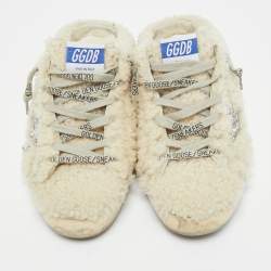Pre Owned Golden Goose White Shearling Super Star Mules Sneakers Size 40