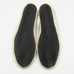 Pre Owned Golden Goose Grey Glitter and Suede Francy Sneakers Size 38