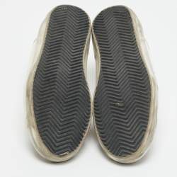 Pre Owned حذاء رياضي جولدن غوس سوبر ستار جلد عجل بطبعة فهد أبيض وجلد مقاس 39