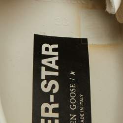 مملوكة مسبقًا Golden Goose Superstar Size 38 White Leather and Suede Lace Up Sneakers