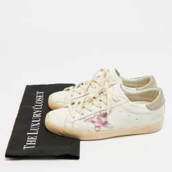 مملوكة مسبقًا Golden Goose Superstar Size 38 White Leather and Suede Lace Up Sneakers