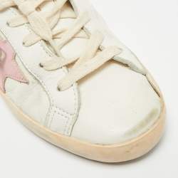 مملوكة مسبقًا Golden Goose Superstar Size 38 White Leather and Suede Lace Up Sneakers