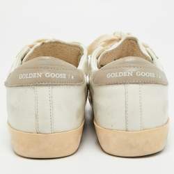 مملوكة مسبقًا Golden Goose Superstar Size 38 White Leather and Suede Lace Up Sneakers