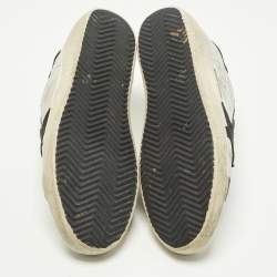 مملوكة مسبقًا حذاء رياضي غولدن غوس سوبرستار جلد وسويدي فضي/أسود رباط علوي مقاس 38