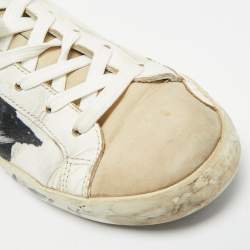 مملوكة مسبقًا Golden Goose Superstar Size 39 White/Brown Leather and Nubuck Leather Lace Up Sneakers