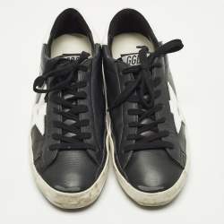 مملوكة مسبقًا Golden Goose Superstar Size 40 Black Leather Lace Up Sneakers