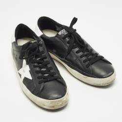 مملوكة مسبقًا Golden Goose Superstar Size 40 Black Leather Lace Up Sneakers