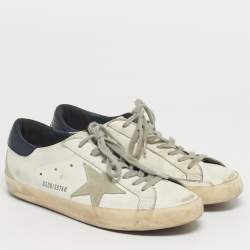 مملوكة مسبقًا Golden Goose Super Star Size 39 Tricolor Leather Lace Up Sneakers