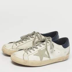 مملوكة مسبقًا Golden Goose Super Star Size 39 Tricolor Leather Lace Up Sneakers