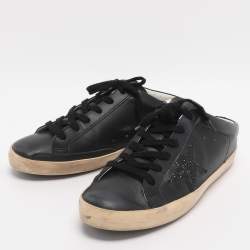 مملوكة مسبقًا حذاء رياضي غولدن غوس سوبرستار جلد أسود مقاس 39