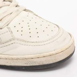 Pre Owned Golden Goose Ballstar Size 39 White/Black Leather and Glitter Mule Sneakers