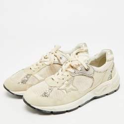 مملوكة مسبقًا حذاء رياضي جولدن غوس داد ستار مقاس 38 قماش شبكي وزمخ أبيض/رمادي مع رباط