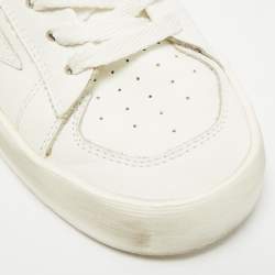 Pre Owned حذاء رياضي غولدن غوس ستاردان جلد أبيض بأربطة مقاس 37