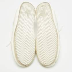 Pre Owned حذاء رياضي غولدن غوس ستاردان جلد أبيض بأربطة مقاس 37