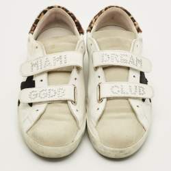 Pre Owned Golden Goose Old school Size 37 White/Grey Leather and Suede Low Top Sneakers