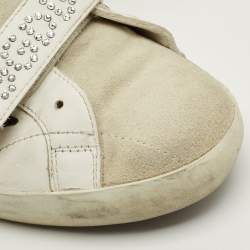 Pre Owned Golden Goose Old school Size 37 White/Grey Leather and Suede Low Top Sneakers