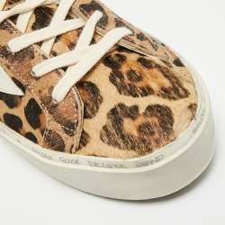 مملوكة مسبقًا Golden Goose Hi Star Size 39 Brown/White Leopard Print Calf Hair and Leather Lace Up Sneakers