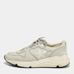 مملوكة مسبقًا Golden Goose Running Size 37 Grey Leather Lace Up Sneakers