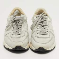 مملوكة مسبقًا Golden Goose Running Size 37 Grey Leather Lace Up Sneakers