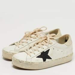 مملوكة مسبقًا Golden Goose Hi Star Size 38 White Leather Lace Up Sneakers