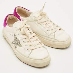 Pre Owned حذاء رياضي غولدن غوز جلد أبيض و سويد برباط GFDB/MAY مقاس 37