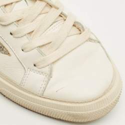 Pre Owned حذاء رياضي غولدن غوز جلد أبيض و سويد برباط GFDB/MAY مقاس 37