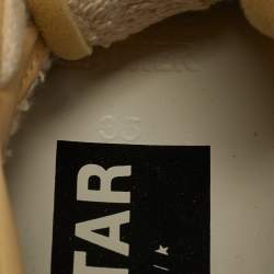 Pre Owned حذاء رياضي جولدن غوس داد ستار مقاس 38 قماش شبكي وزمخ أبيض/رمادي مع رباط