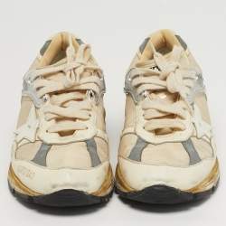 Pre Owned حذاء رياضي جولدن غوس داد ستار مقاس 38 قماش شبكي وزمخ أبيض/رمادي مع رباط