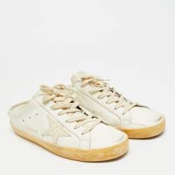 Pre Owned حذاء رياضي غولدن غوز جلد أوف وايت/برتقالي ستاردان مقاس 39