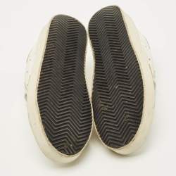 Pre Owned حذاء رياضي غولدن غوس هاي ستار جلد أبيض/فضي، منخفض القصة مقاس 37