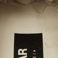 Pre Owned حذاء رياضي غولدن غوس هاي ستار جلد أبيض/فضي، منخفض القصة مقاس 37