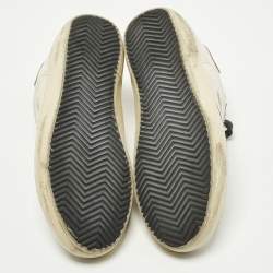 Pre Owned حذاء رياضي غولدن غوس سوبر ستار جلد أبيض ورمادي ورباط مقاس 37