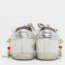 مملوكة مسبقًا Golden Goose Super Star Size 37 White Leather Low Top Sneakers