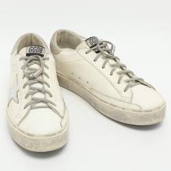 Pre Owned Golden Goose Hi Star Size 39 White Leather Low Top Sneakers