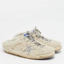 مملوكة مسبقًا حذاء رياضي غولدن غوس سوبر ستار صابوت برباط بفراء شيرلينج أوف وايت مقاس 40