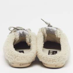 مملوكة مسبقًا حذاء رياضي غولدن غوس  سوبر ستار صابوت برباط بفراء شيرلينج أوف وايت مقاس 40