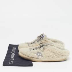 مملوكة مسبقًا حذاء رياضي غولدن غوس سوبر ستار صابوت برباط بفراء شيرلينج أوف وايت مقاس 40