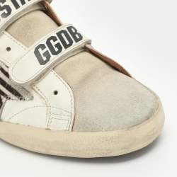 Pre Owned Golden Goose Old school Size 37 White/Red Glitter Leather Low Top Sneakers