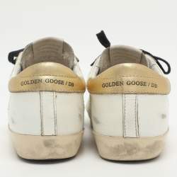 Pre Owned Golden Goose Superstar Size 38 White Calf Hair Leather Low Top Sneakers